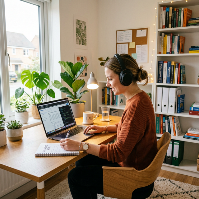 Student studying