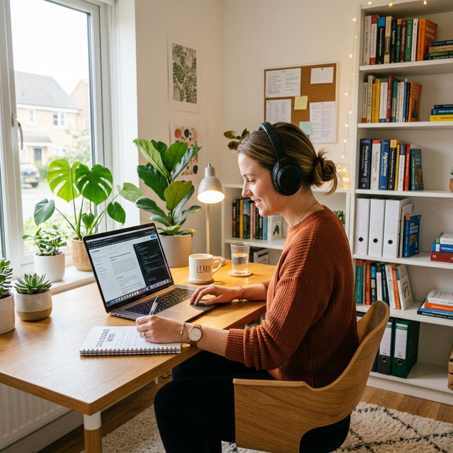 Student studying